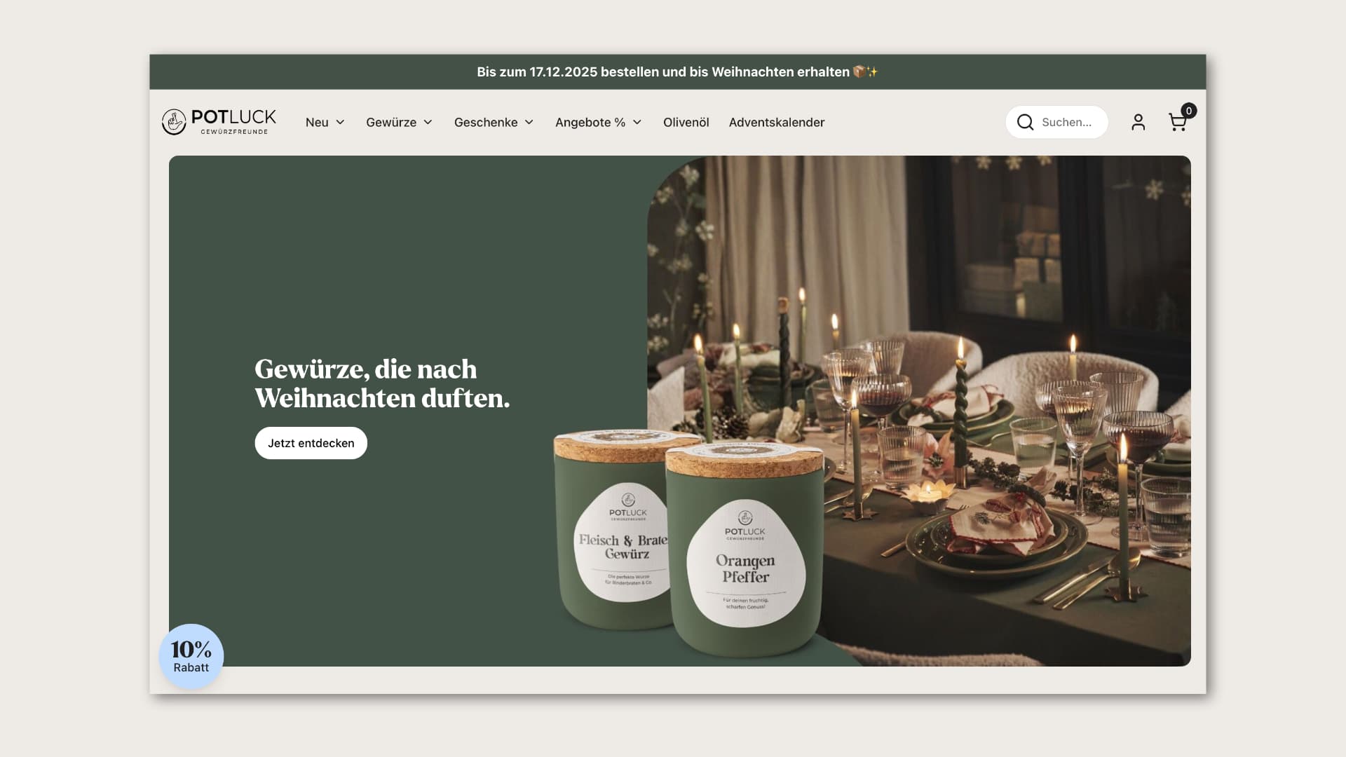 Potluck – Landing Page